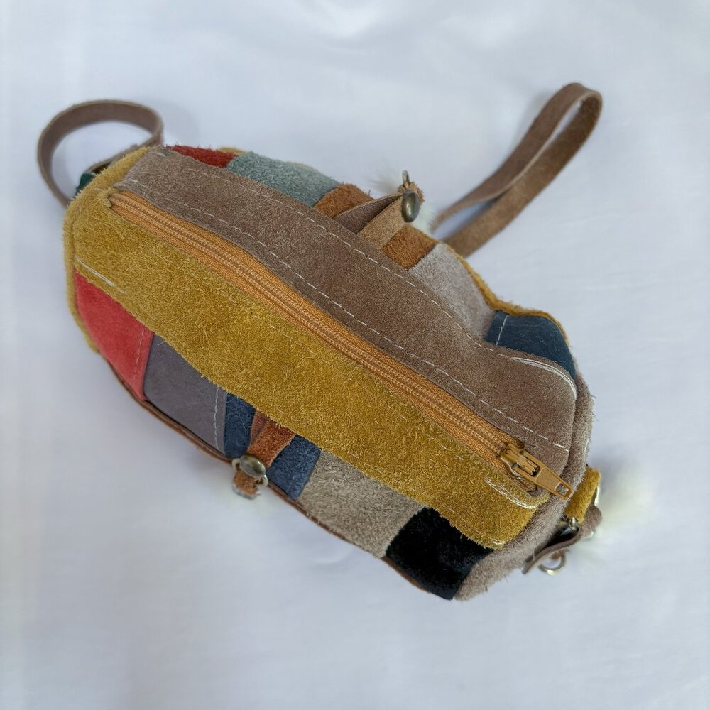 Native American Suege Leather Patchwork Purse Fur… - image 6